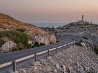 High Road with Ocean View and Armco Barrier