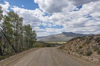 Highland Dirt Road: Winding Through Mountains and Trees