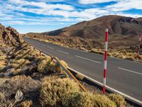 Highland landscape with road in Tenerife, Spain