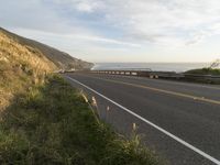 Highway Along the Ocean Cliff: Enjoying a Clear Sky