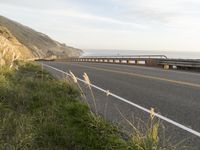 Highway Along the Ocean Cliff: Enjoying a Clear Sky