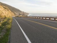 Highway Along the Ocean Cliff: Enjoying a Clear Sky