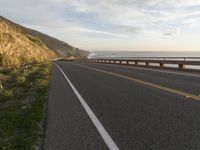 Highway Along the Ocean Cliff: Enjoying a Clear Sky