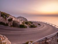 Highway Guard Rail Along the Coastline of Spain