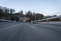 Highway Tunnel Bridge and Straight Road