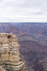 a hiker standing on the edge of a cliff in the grand canyon of south rim