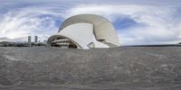 a panoramic shot of the interior of the art museum in hiroshima, japan