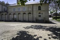 there is an old stone building in this photo to say goodbye to those who have passed