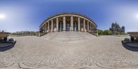 360 lens image of an outside area in the city of boston, massachusetts, usa