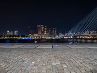 City of Holland at Night: A View of the Waterfront