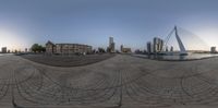 an image of a beautiful cityscape from the back of the fish eye lens