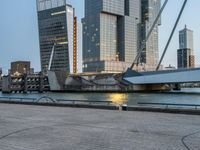 Holland Cityscape with Modern Architecture near Lake