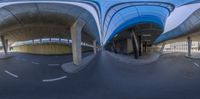 the fisheye view of this street is very interesting, and it shows off the curves in the background