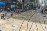 Hong Kong Busy Road in Metropolitan Area