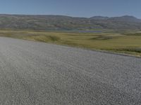 Iceland Landscape Road Through Grass Field