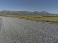 Iceland Landscape Road with Grass Field 002