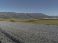 Iceland Landscape Road Through Grass Field