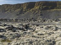 Iceland: Mountain Landscape with Grass and Clear Sky