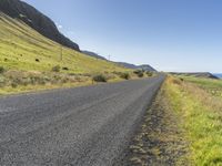 Iceland Mountain Landscape: Road, Trees, and Grass