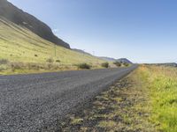 Iceland Mountain Landscape: Road, Trees, and Grass