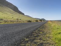 Iceland Mountain Landscape: Road, Trees, and Grass