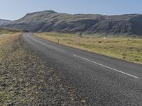 Iceland's Nature: Clear Sky, Grass, and a Slope