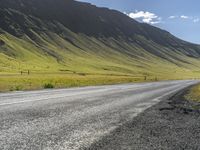 Iceland Road: Asphalt and Mountain Views