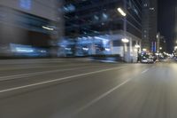 Illinois City at Night: Lights and Motion Blur