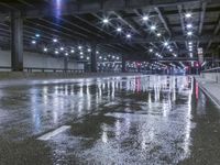 City of Illinois: Street Lights and Reflections at Night