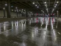 City of Illinois: Street Lights and Reflections at Night