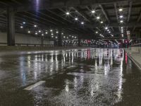 City of Illinois: Street Lights and Reflections at Night