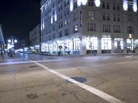 Urban Nightlife in Illinois: Streets and Buildings Awash with Artificial Light
