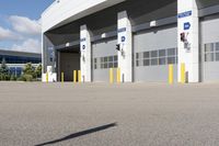 an asphalt lot with a parking area in front of it, showing various types of parking areas