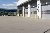 an asphalt lot with a parking area in front of it, showing various types of parking areas