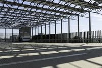 the inside of an industrial building with a lot of glass and steel in it,