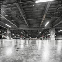 Industrial Hall: Metal and Concrete Flooring