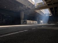 Industrial View of an Urban Underpass in Los Angeles, California