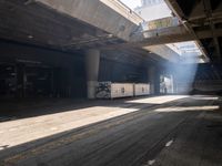 Industrial View of an Urban Underpass in Los Angeles, California