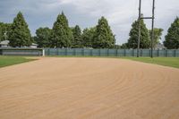 Recreational Baseball Field in Iowa on a Grey Sky Day