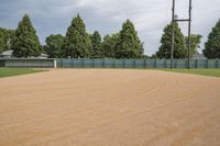 Recreational Baseball Field in Iowa on a Grey Sky Day