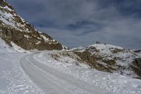 Italian Mountain Landscape: Road through Snowy Terrain