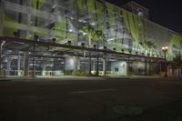 LA Cityscape: Illuminated Buildings, Palm Trees 001