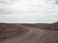 Landscape with Brown Road and Cloudy Sky