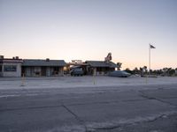 Landscape of a Los Angeles Motel at Dawn