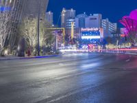 Neon Night in Las Vegas: Skyscrapers Illuminate the Cityscape