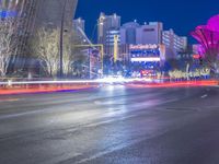 Neon Night in Las Vegas: Skyscrapers Illuminate the Cityscape