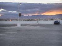 Urban Parking Lot in Las Vegas at Dawn