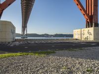 Lisbon Harbor at Dawn: Graffiti Wall and Cityscape