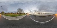 a fish eye view of the bay bridge from a fish eye lens in new england