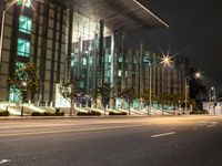 Long Beach Cityscape: A Night View of a Modern Building